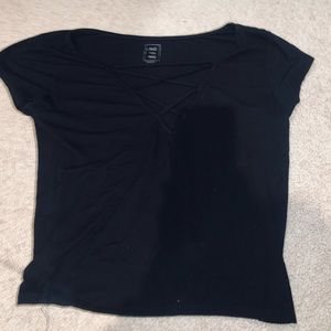 tillys tight fitted cross chest shirt